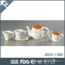 Good quality eco-friendly porcelain drinkware flower decal design tea cup sets